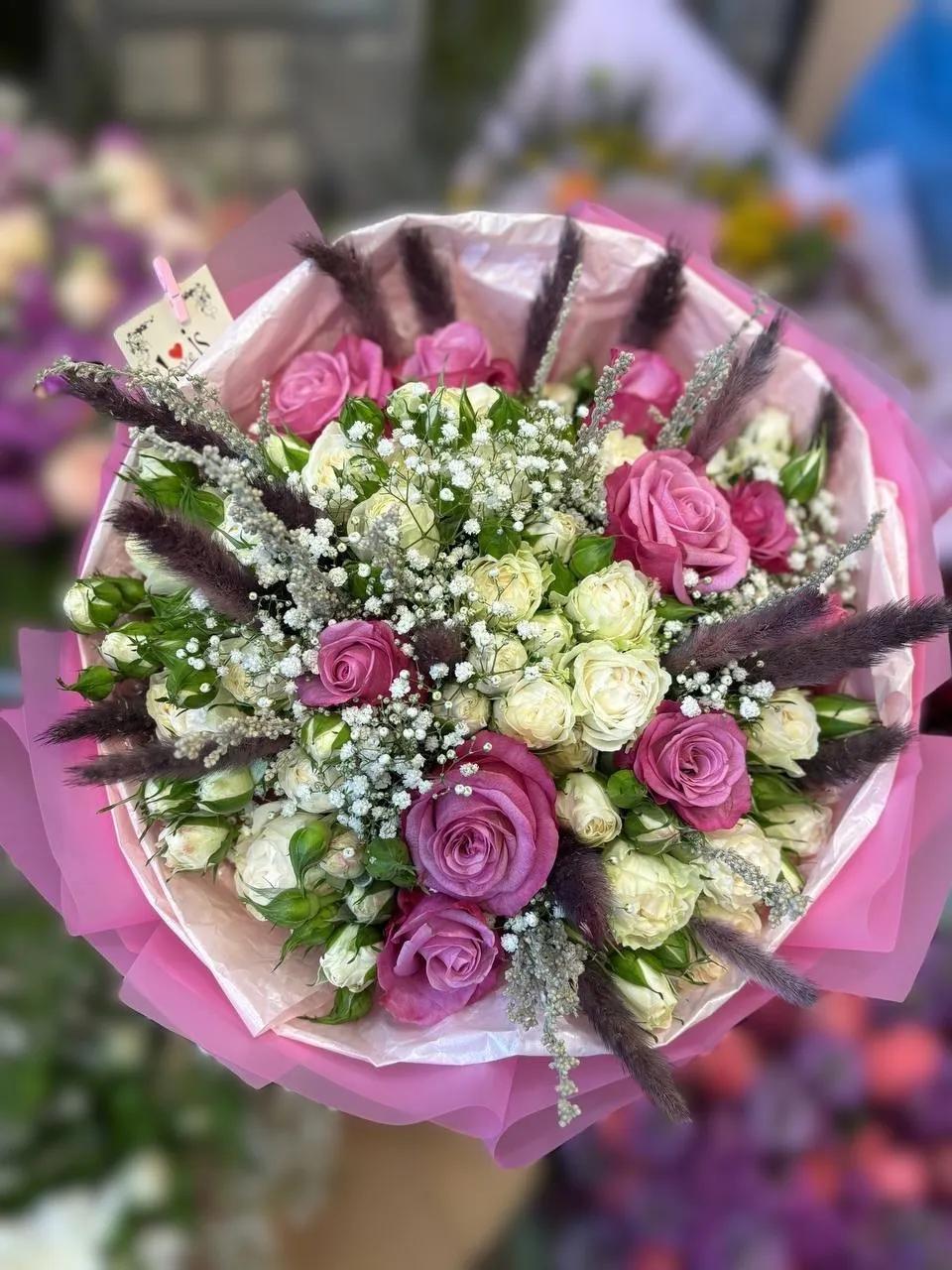 Bunch of pink and purple roses | ծաղիկներ, ծաղկեպսակներ, բույսեր Երևան