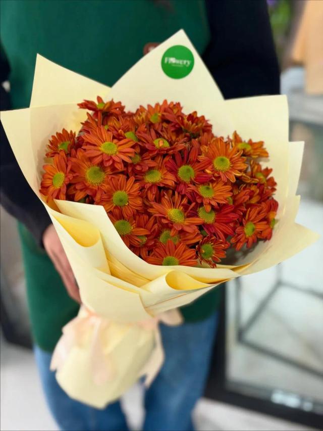 Orange chrysanthemums | ծաղիկներ, ծաղկեպսակներ, բույսեր - առաքում Երևան