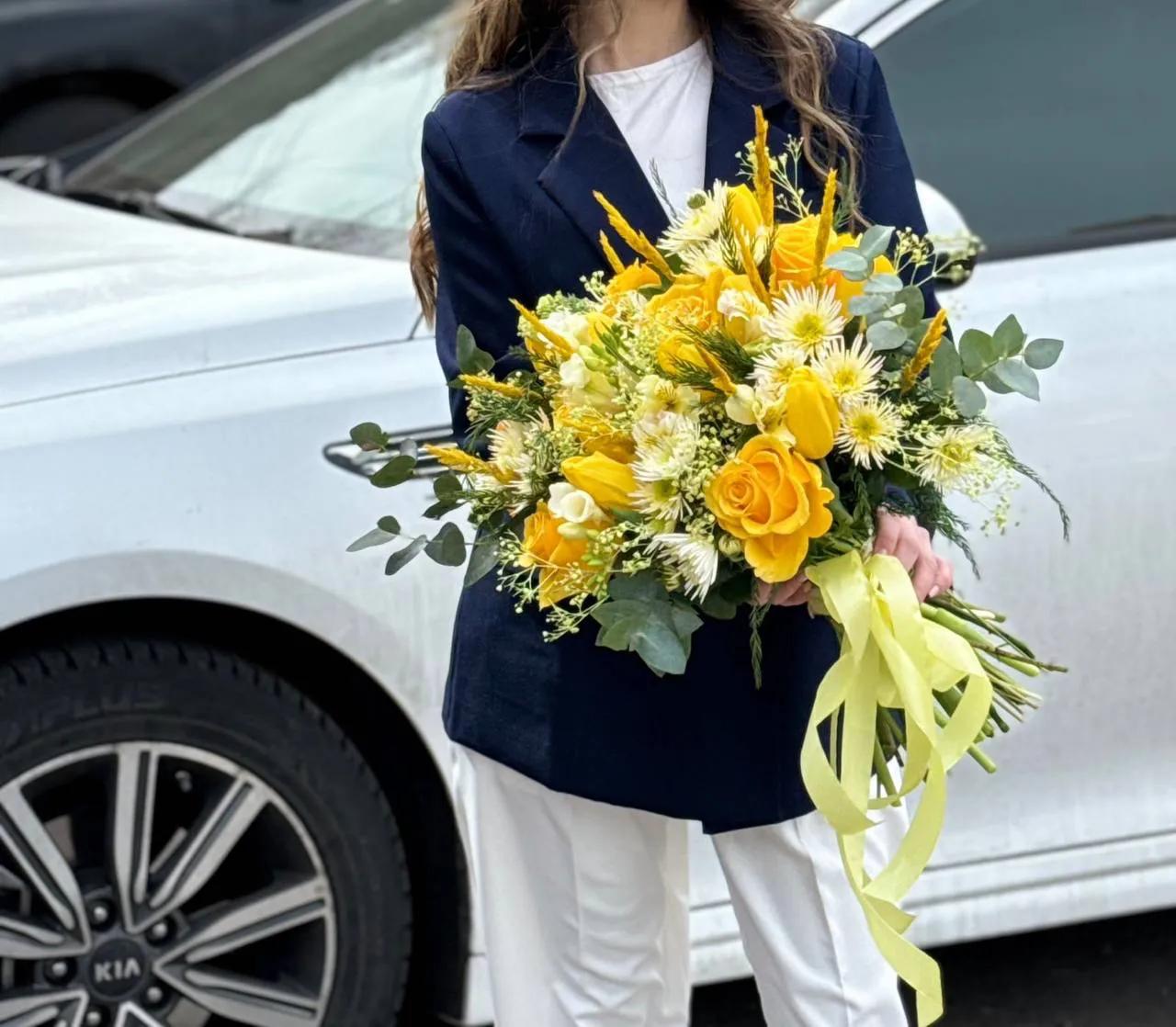 Yellow elegant bouquet | ծաղիկներ, ծաղկեպսակներ, բույսեր Երևան